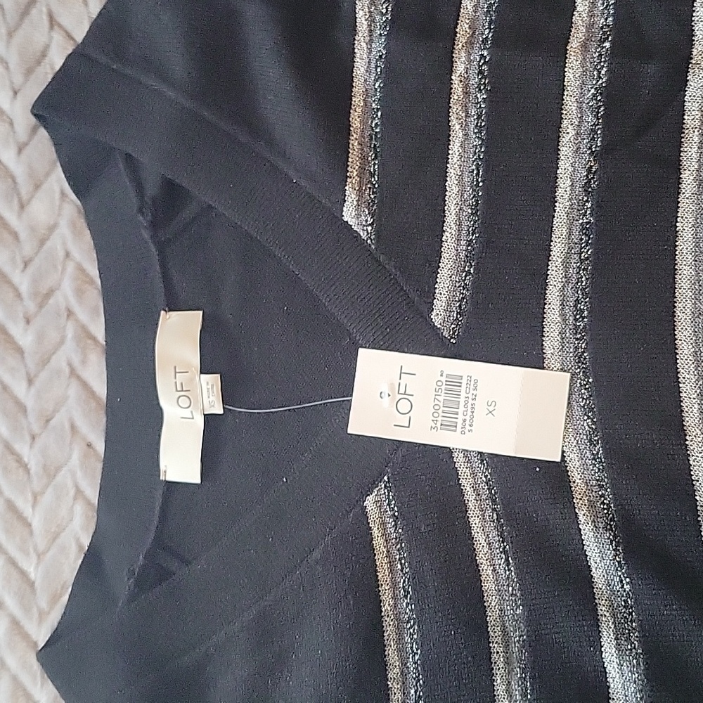 Loft Shimmer Striped Shirt - Picture 2 of 4